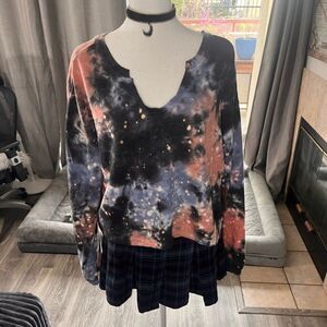 Urban Rebel Galaxy Tie-Dye Crop Sweater NWT M